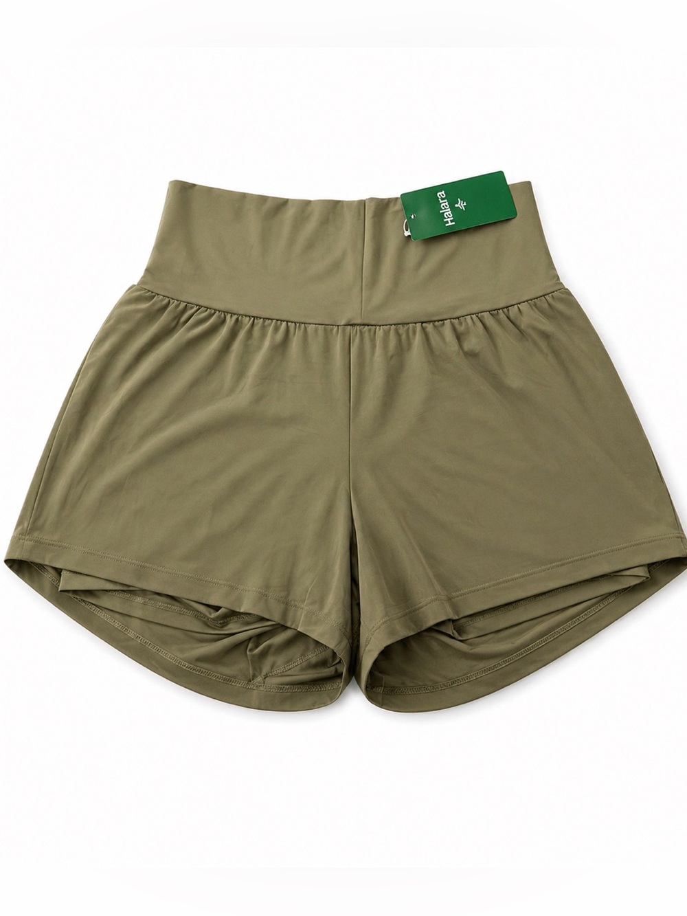 Halara SoftlyZero™ Airy High Waisted Yoga Shorts Pockets Green NWT